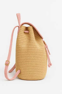 Handmade Raffia Backpack | Eco-Friendly Style - Pink Dual thumbnail 2