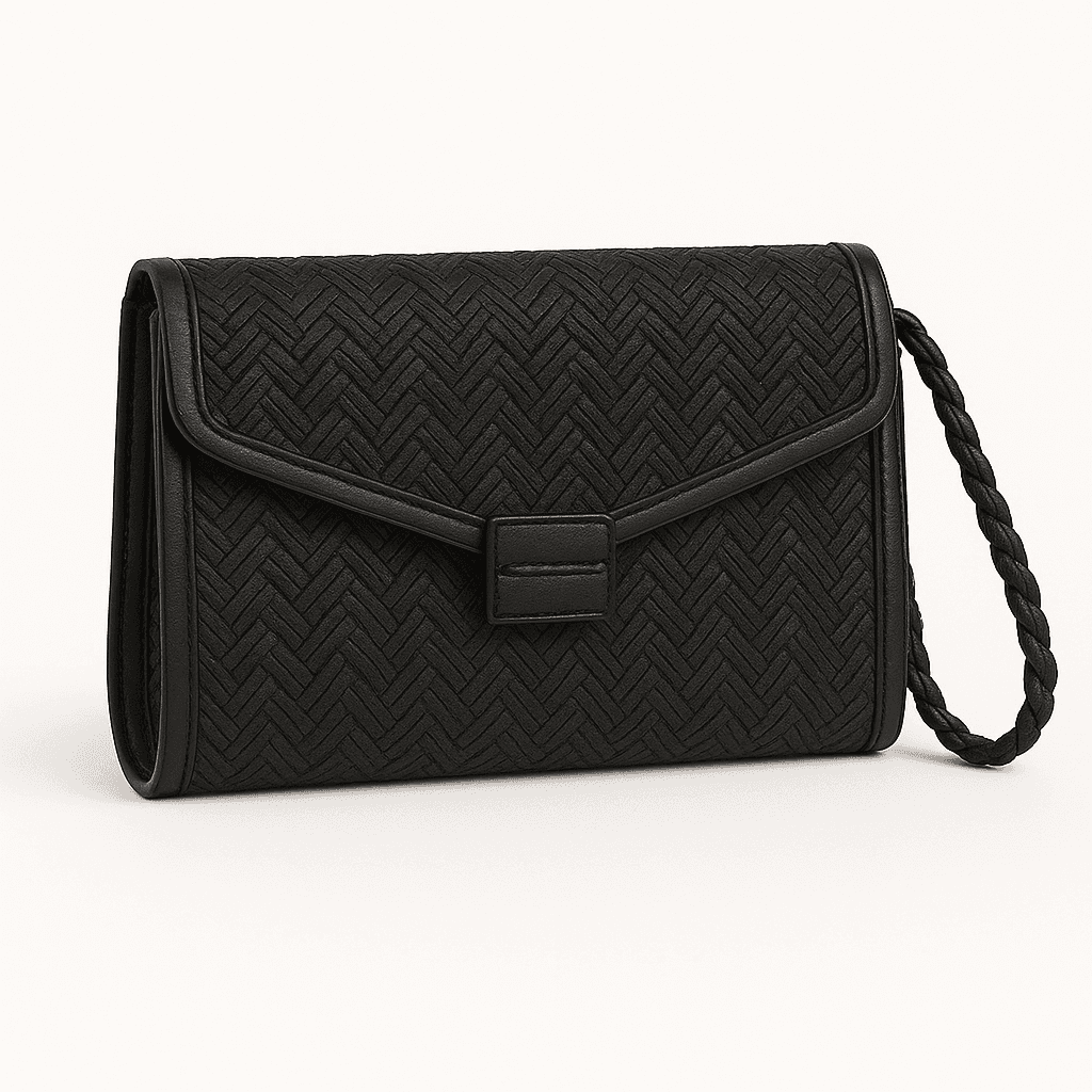 Raffia Wallet | Handmade Eco-Friendly Accessory - Black - Image 1