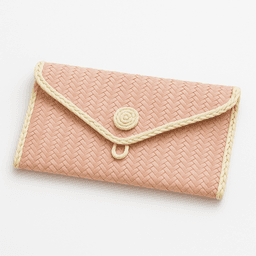 Raffia Wallet | Handmade Eco-Friendly Accessory - Light Pink thumbnail 1